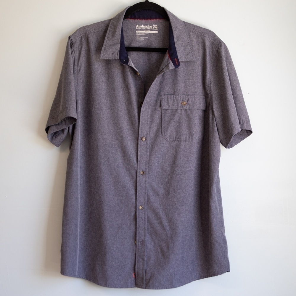Avalanche grey button down shirt-L